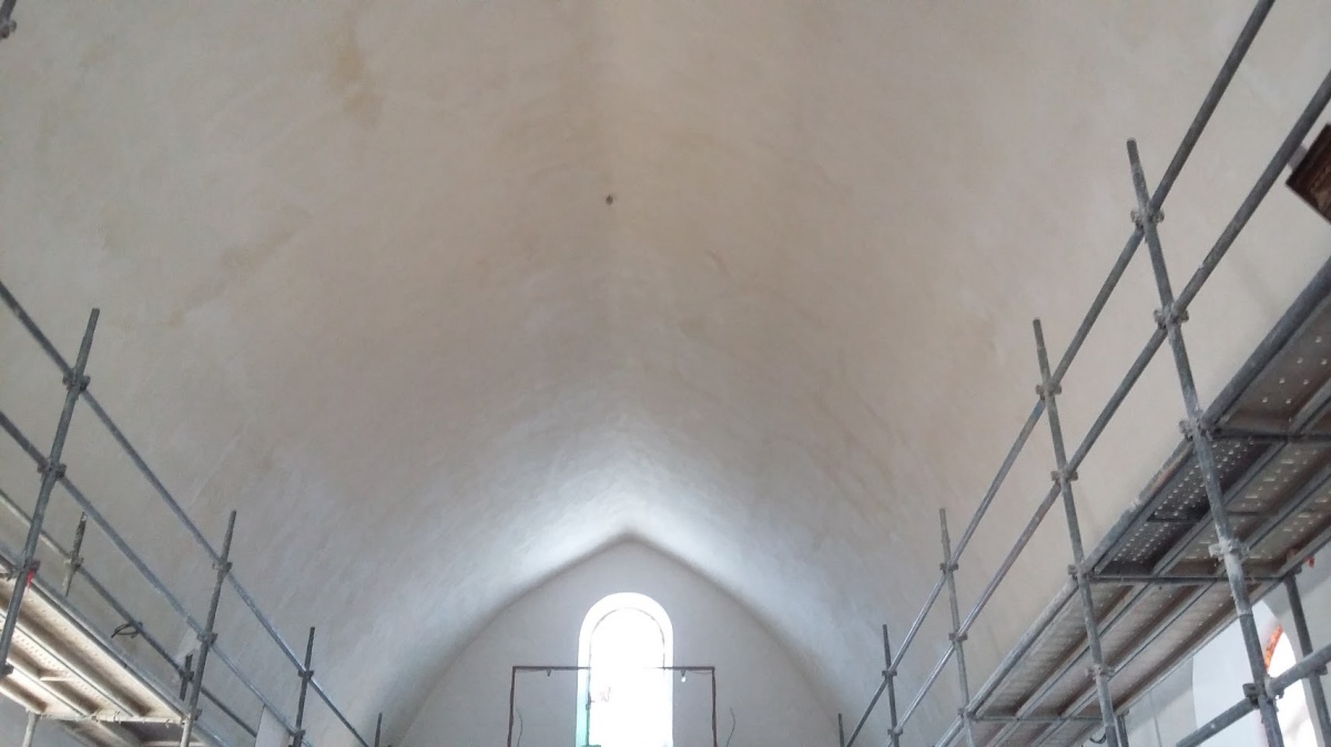 Restauration de l'église Saint Pierre : voûte finie