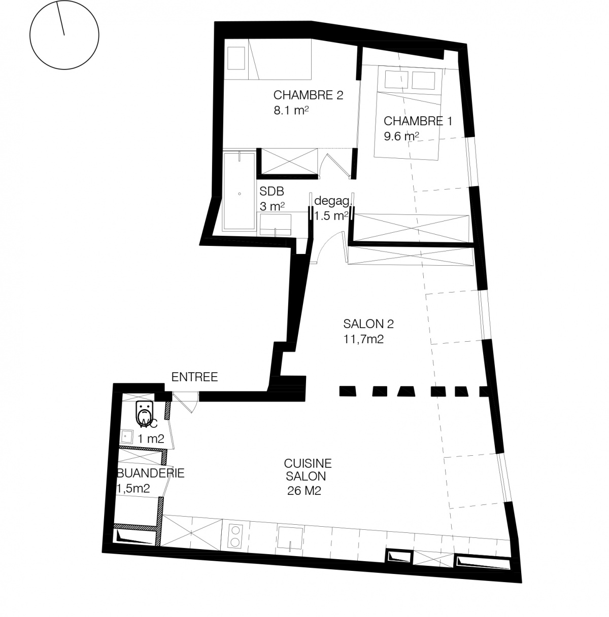 R�habilitation totale d'un appartement Paris 6 : RUE DU BAC plan