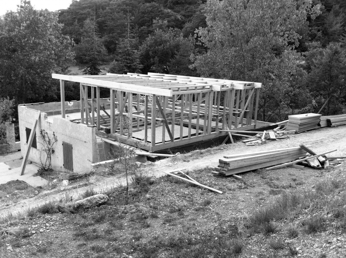 B�nivay : AHA-sur�l�vation ossature bois piscine