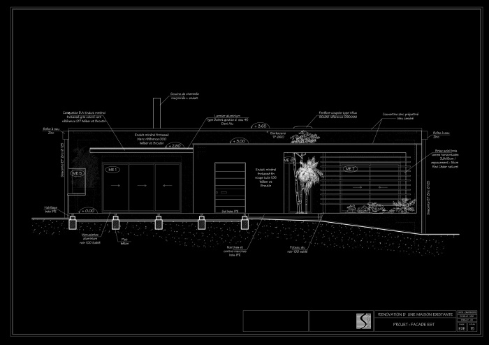 R�am�nagement Complet  d'une Villa sur deux niveaux : 15 -  Fa�ade Est Projet 06-09-2010