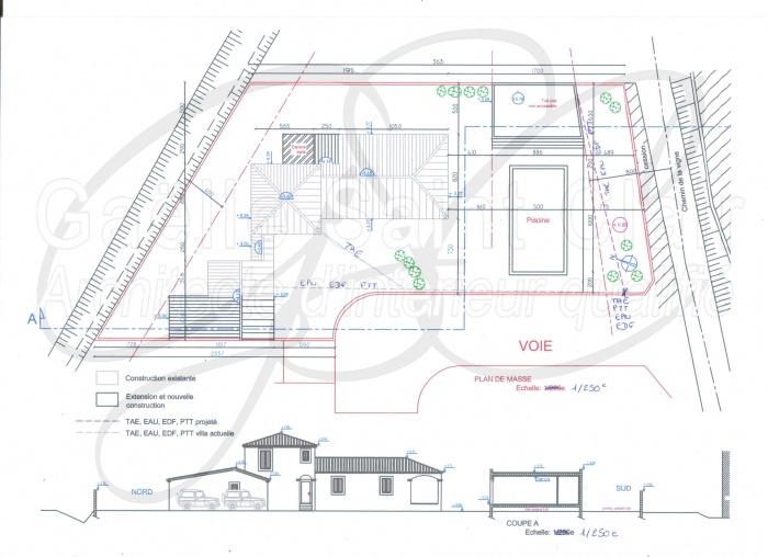 Construction d'une d�pendance et d'une piscine avec paysaisme et extension de la villa : image_projet_mini_28896
