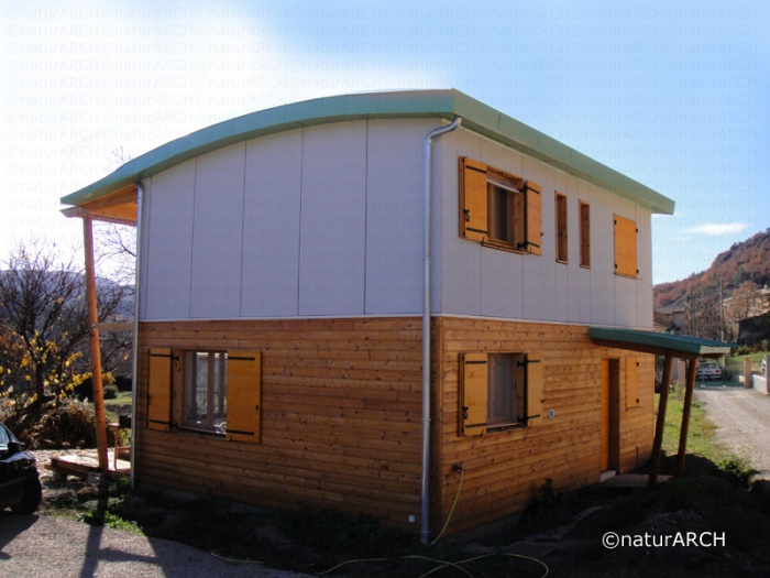 Maison �cologique ossature bois : facade nord