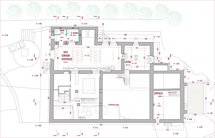 Bagolaro - r�habilitation gite : planimetria