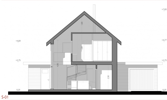 Projet d'une maison individuelle en bois, terre et paille : AE005 - PRO 10 - coupes 01