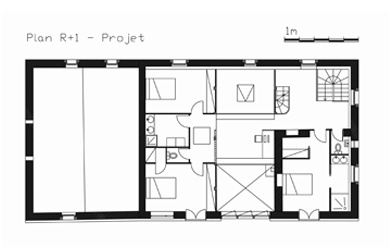 R�habilitation d'une ferme dans les Vosges : PLAN R+1