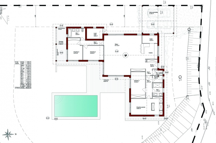 Maison � ossature bois : plan rdc aps 4 volpi