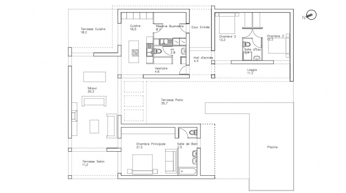 Cr�ation d'une Maison Contemporaine : maison-contemoraine-plan-jeremy-azzaro-architecte-paca