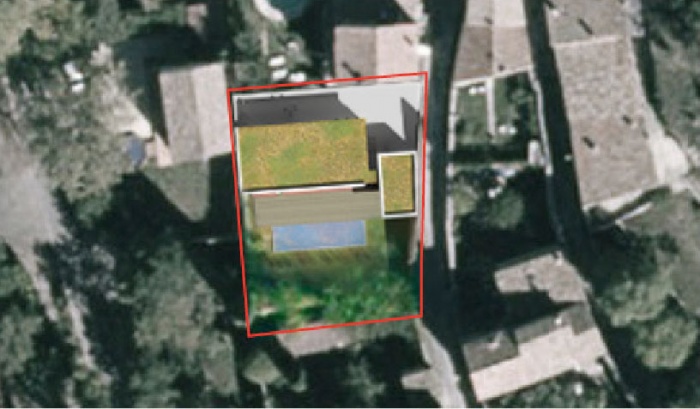 Cr�ation d'une maison contemporaine avec Atelier : planmassse-maison-contemporaine-ossature-bois-poutres-paca-jeremy-azzaro-architecte