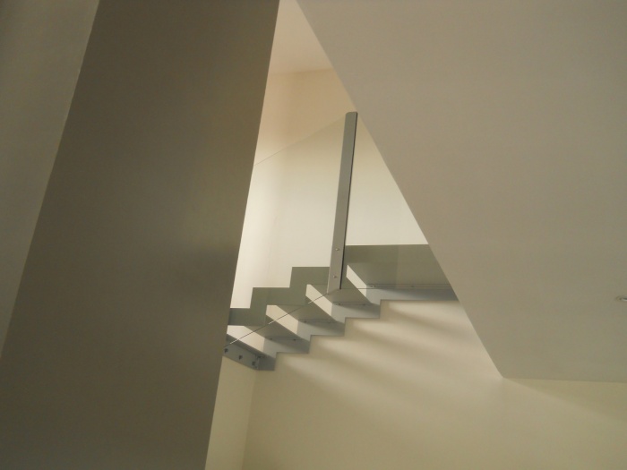 extension d'une maison en bois enduit et cr�ation d'une passerelle : PASSERELLE  ESCALIER 2