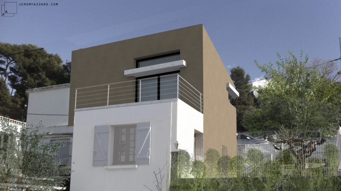 Sur�l�vation d'une maison pour la cr�ation d'une suite parentale