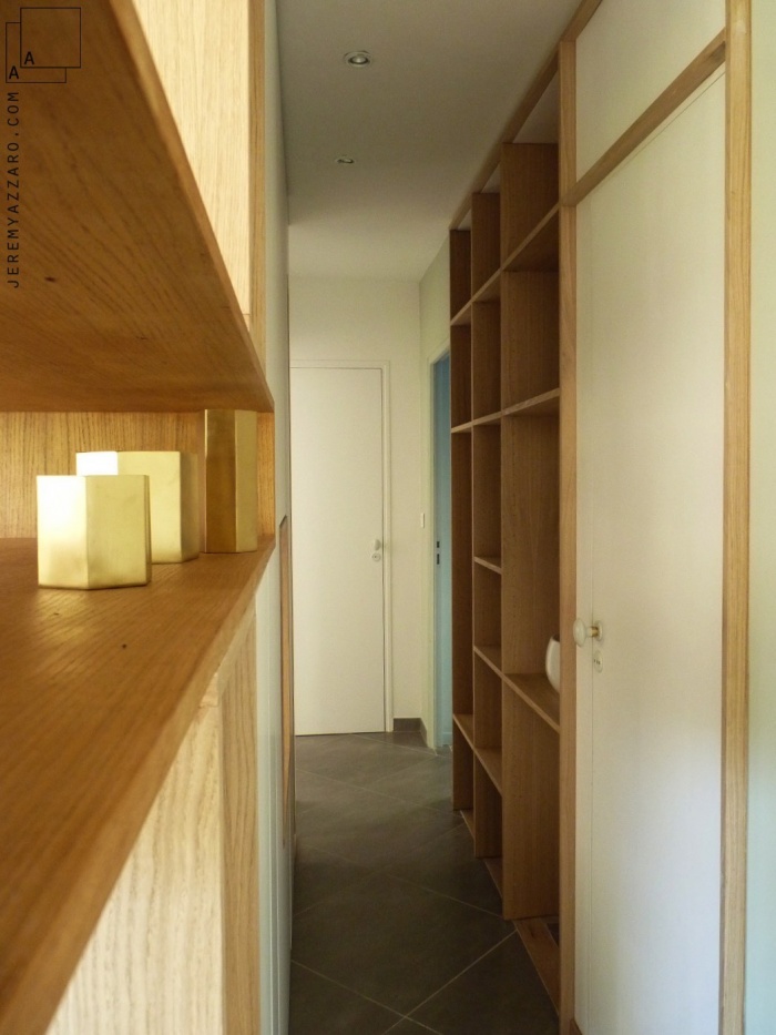 Am�nagement Int�rieur d�une villa  avec cr�ation de mobilier : amenagement-mobilier-passage-design-mobilier-bois-blanc-beton-jeremy-azzaro-architecte-marseille