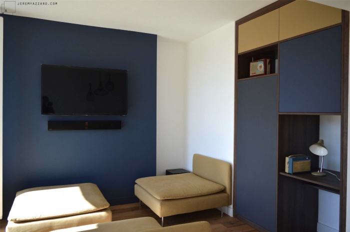 R�novation et R�am�nagement d�un appartement des ann�es 70 : renovation-reamenagement-appartement-marseille-design-mobilier-secretaire-bureau-salon-tv-mobilier-rangement-archik-jeremy-azzaro-architecte-