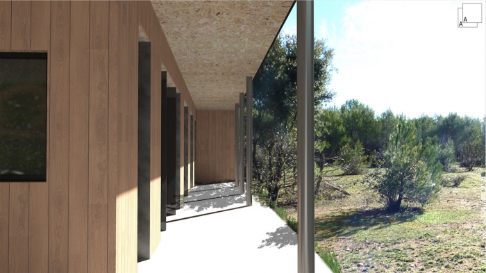Conception dune maison contemporaine en bois : maison-contemporaine-bois-perpective-terrasse-coursives