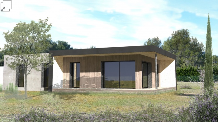 Conception d�une maison contemporaine en bois : villa-contemporaine-maison-bois-architecte--provence-popup-housse-south